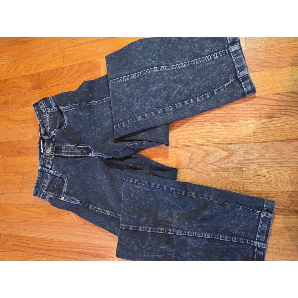 Dollhouse Wide Leg Cargo Jeans Dark Acid Wash High Rise Size 5/6 80-2475ME